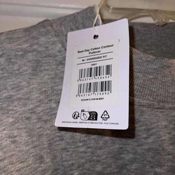 Gymshark Rest Day Cotton Contour Pullover in Gray Size Medium New with tag - Picture 7 of 10